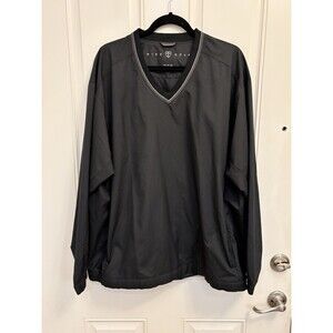 Nike Golf Men's Windbreaker Jacket Long Sleeve Black V-Neck CLIMA-FIT size XL